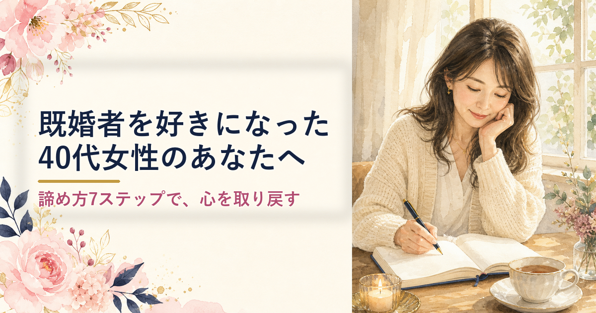 既婚者を好きになった40代女性へ|諦め方7ステップと心を立て直す方法