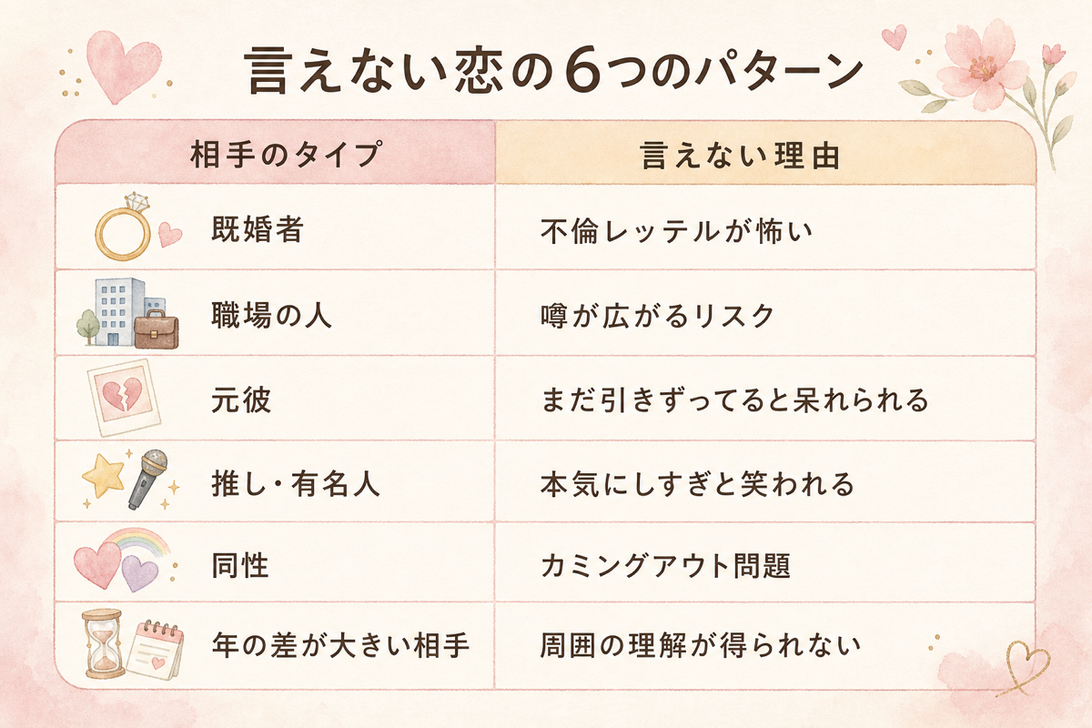 言えない恋の6つのパターン