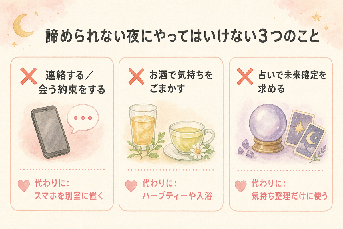 諦められない夜にやってはいけない3つのこと