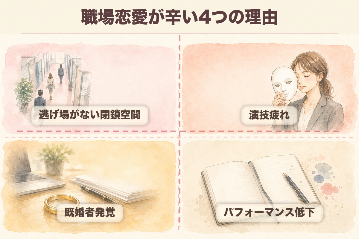 職場恋愛が辛い4つの理由