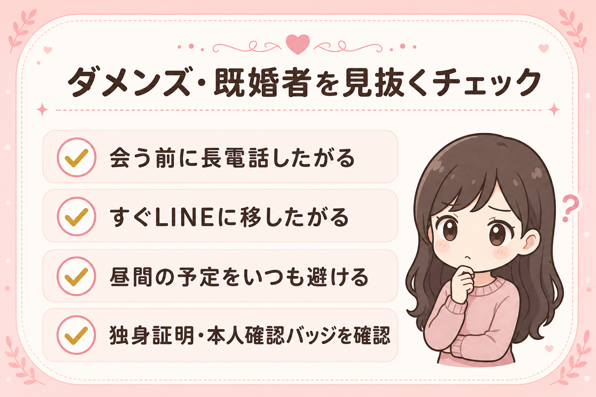 ダメンズ・既婚者を見抜くチェック