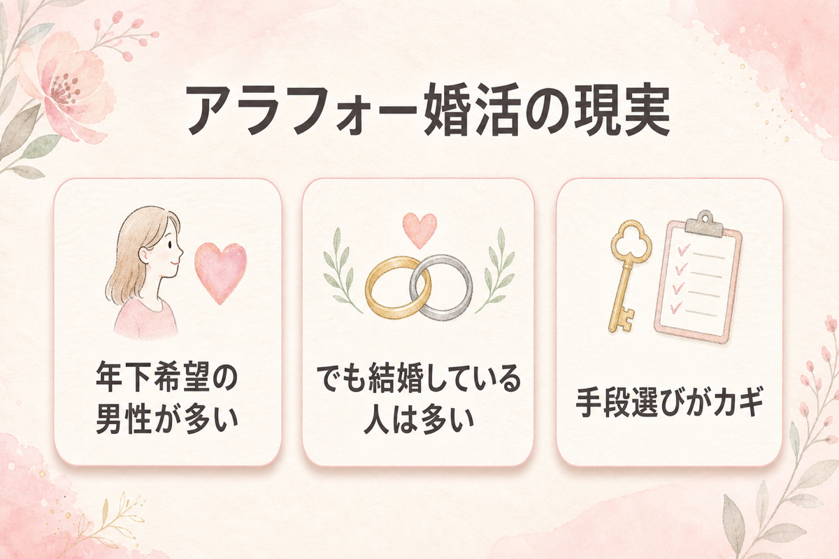 アラフォー婚活の現実インフォグラフィック