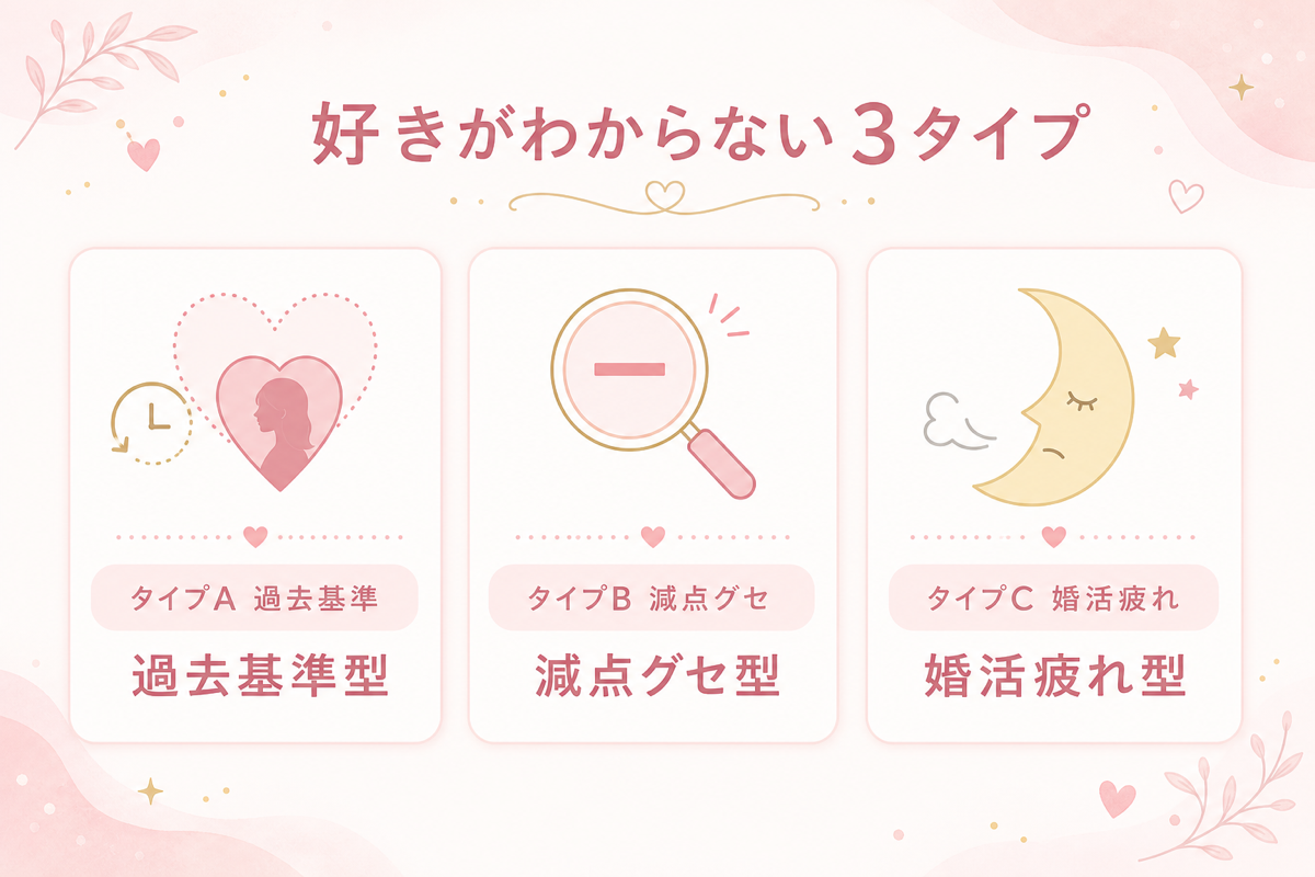 好きがわからない3タイプ診断の図解