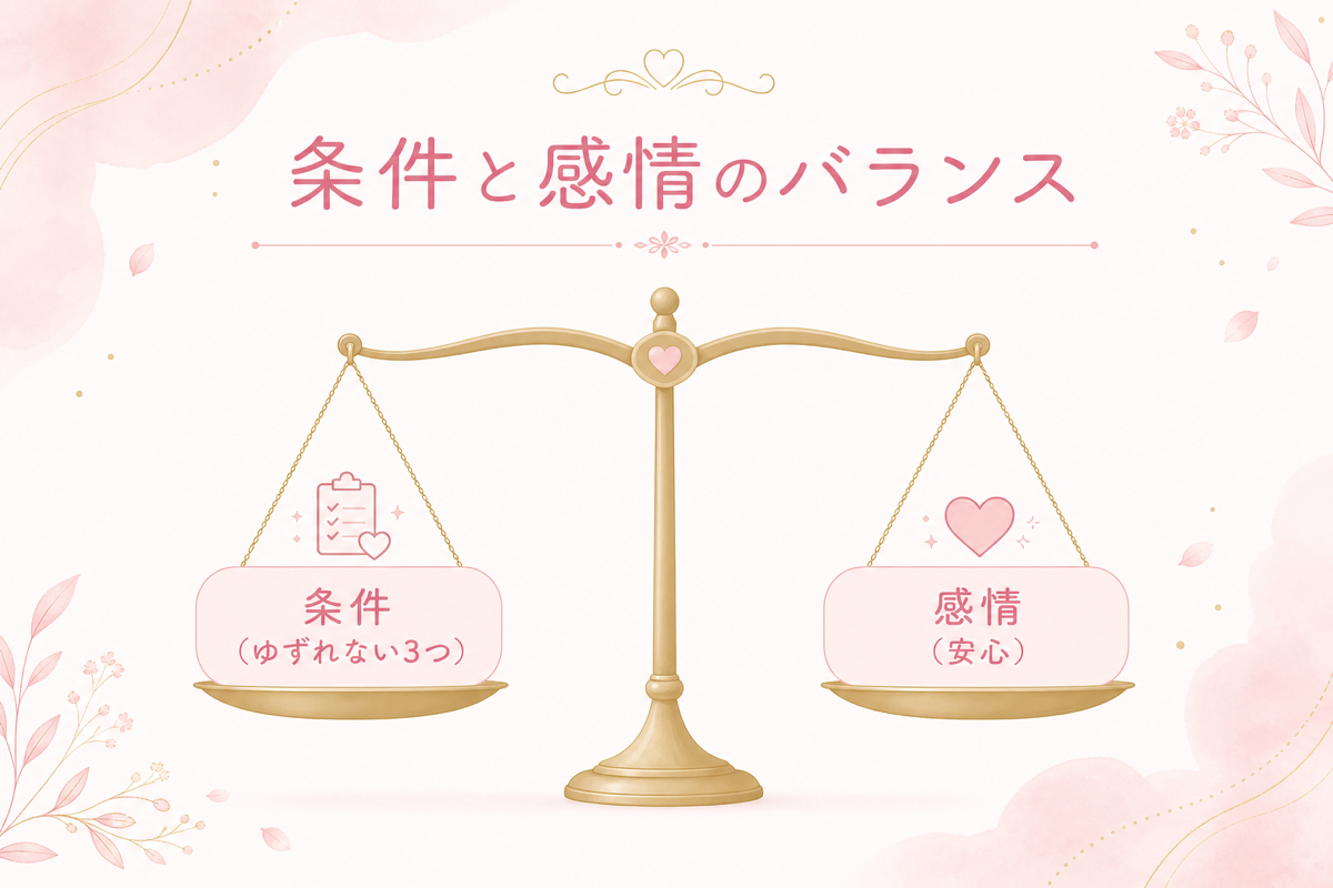 条件と感情のバランスの図解