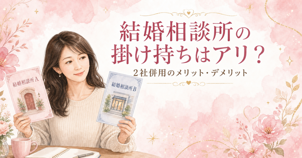 結婚相談所の掛け持ちはアリ？2社併用のメリット・デメリットを比較する40代女性