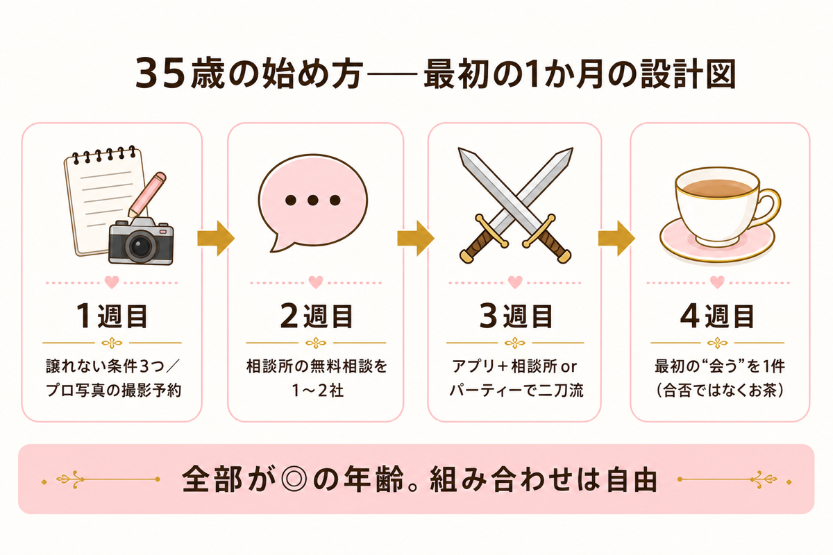 35歳の始め方 最初の1か月の設計図の図解