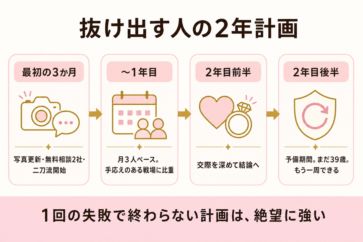 抜け出す人の2年計画の図解