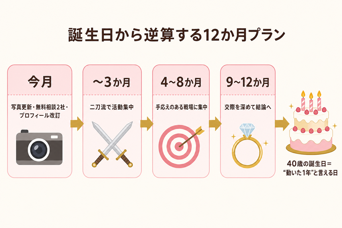 誕生日から逆算する12か月プランの図解