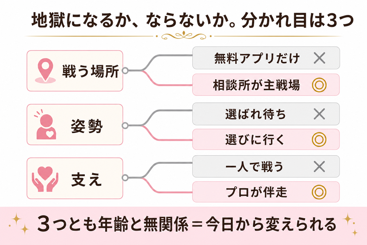 地獄になるかならないか分かれ目3つの分岐図解