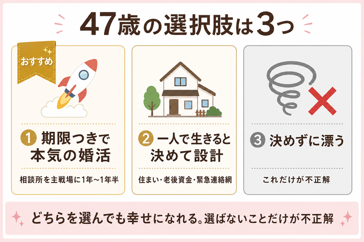47歳の選択肢は3つの図解