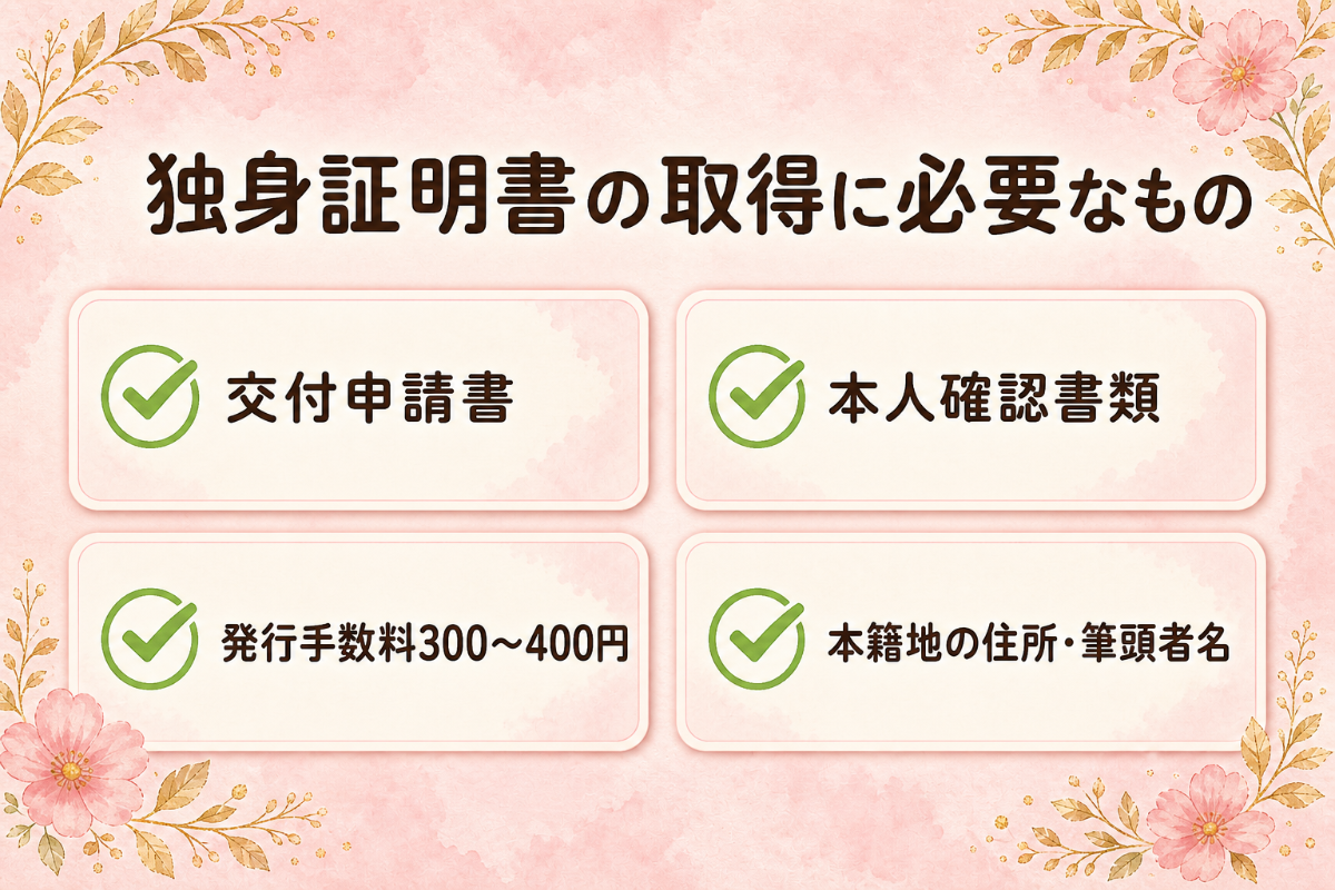 独身証明書の取得に必要なもの