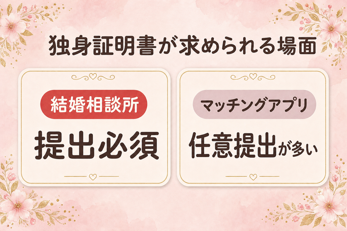 独身証明書が求められる場面