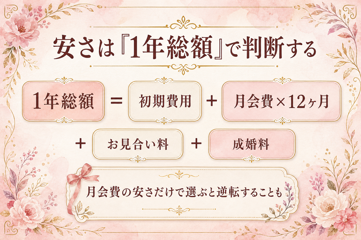 安さは1年総額で判断する（計算式）の図解