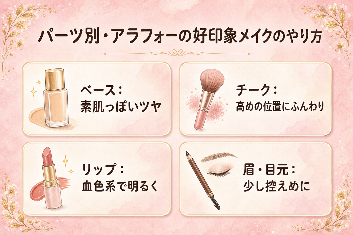 パーツ別アラフォーの好印象メイクのやり方
