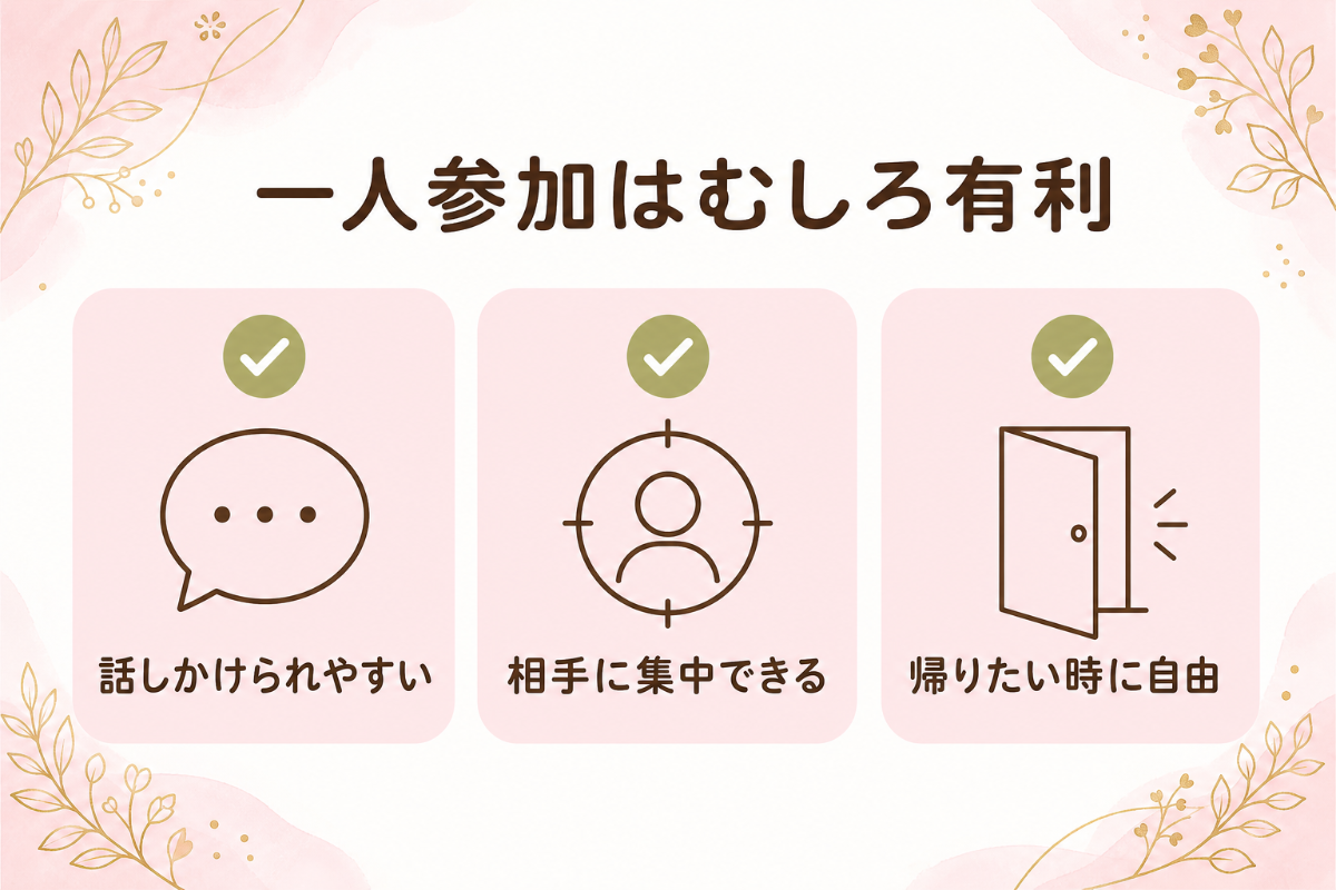 一人参加はむしろ有利