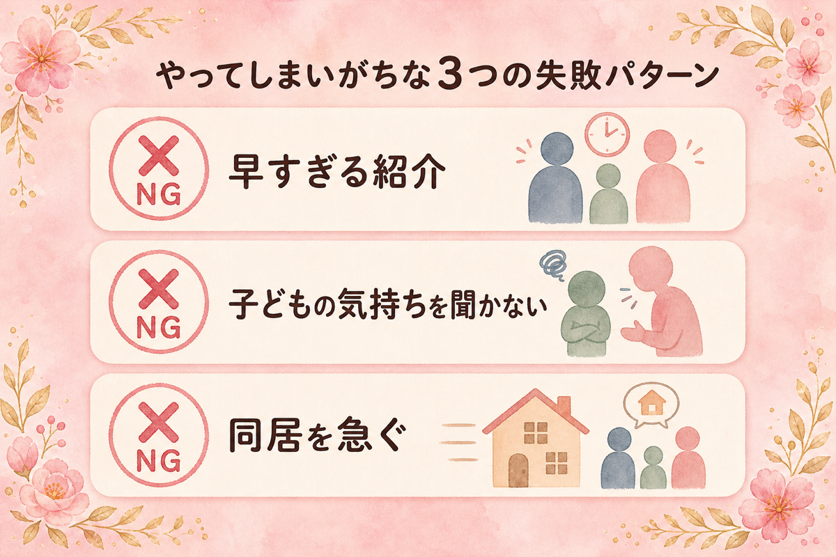 やってしまいがちな3つの失敗パターン
