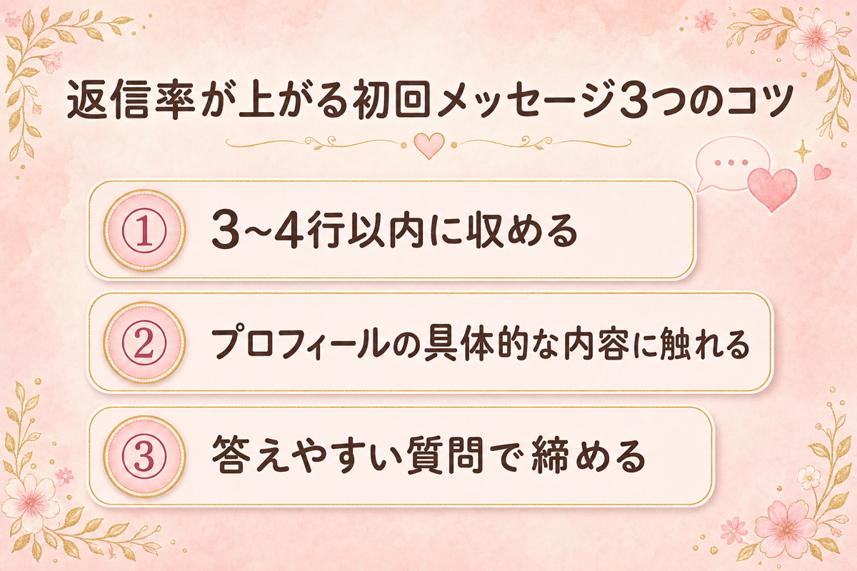 返信率が上がる初回メッセージ3つのコツ