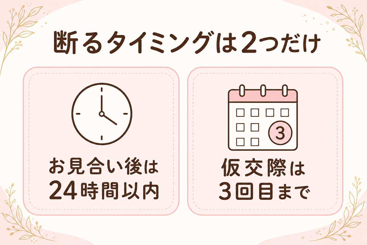 断るタイミングは2つだけ（24時間以内・3回目まで）