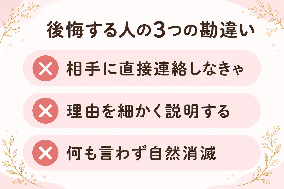 後悔する人の3つの勘違い