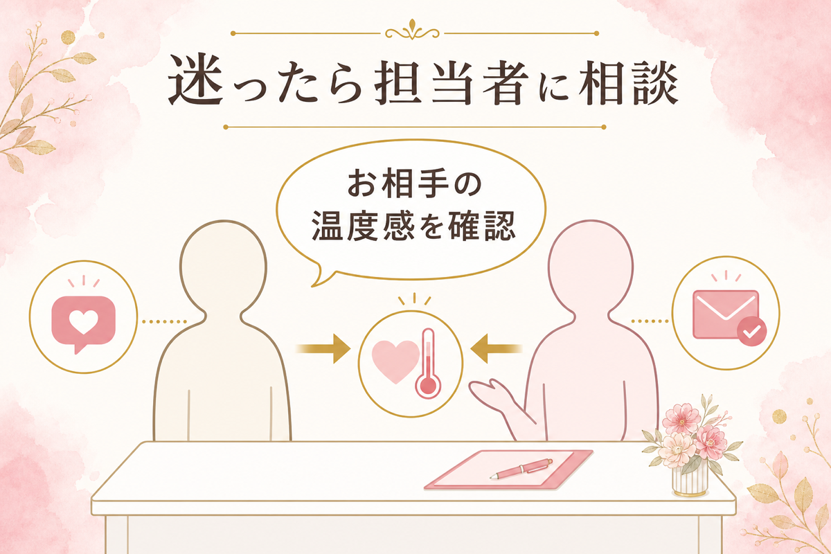 迷ったら担当者に相談 お相手の温度感を確認